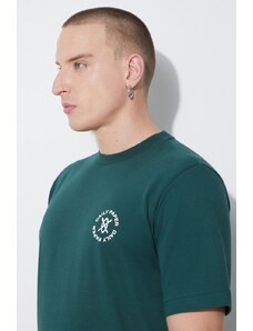 Памучна тениска Daily Paper Circle T-shirt в зелено с принт 2322009