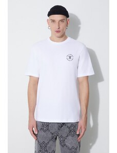 Памучна тениска Daily Paper Circle в бяло с принт 1000112