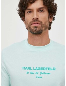Тениска Karl Lagerfeld в тюркоазено с апликация