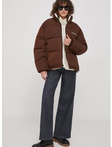 Яке с две лица Calvin Klein Jeans в бежово зимен модел с уголемена кройка