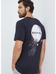 Памучна тениска Burton в черно с принт