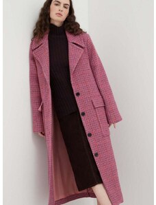Палто с вълна Lovechild в розово преходен модел