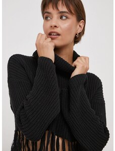 Пуловер XT Studio дамски в черно от топла материя с поло