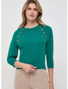Пуловер Marella дамски в зелено от лека материя