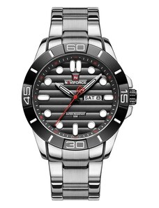 Curren Мъжки часовник Naviforce Jemadar, Неръждаема стомана, Сребрист / Черен