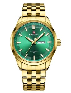 Curren Мъжки часовник Naviforce Twingle, Неръждаема стомана, Златист / Зелен