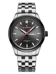 Curren Мъжки часовник Naviforce Twingle, Неръждаема стомана, Сребрист / Черен
