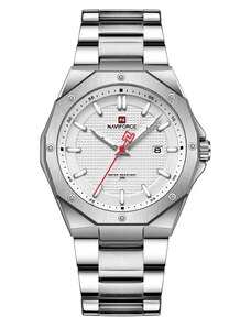 Curren Мъжки часовник Naviforce Jecoral, Неръждаема стомана, Сребрист / Бял