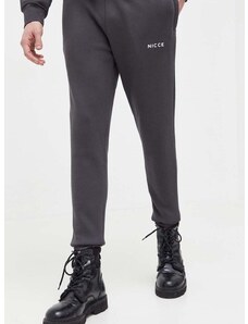 Спортен панталон Nicce в сиво с изчистен дизайн
