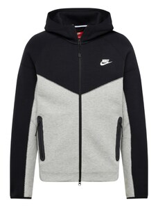 Nike Sportswear Суичъри с качулка 'Tech Fleece' тъмносиво / черно / бяло
