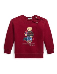 Бебешки суичър Polo Ralph Lauren в червено с принт