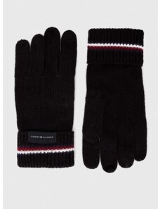 Ръкавици с вълна Tommy Hilfiger в черно