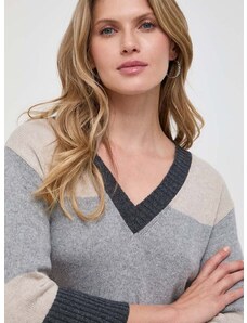 Пуловер с кашмир Marella в бежово от лека материя