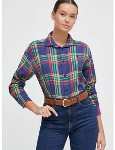 Памучна риза Polo Ralph Lauren дамска със стандартна кройка с класическа яка 211916021