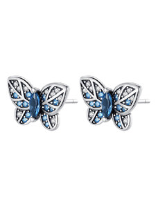 DELIS Сребърни обеци, JW500, дизайн на пеперуда, родиево покритие