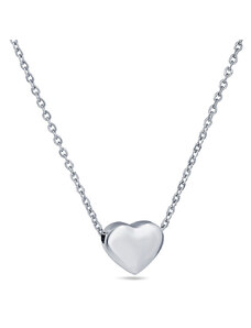 DELIS Сребърна верижка с форма на сърце и родиево покритие, JW563