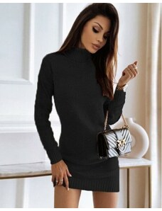 Creative Дамска рокля тънко плетиво в черно - код 71061