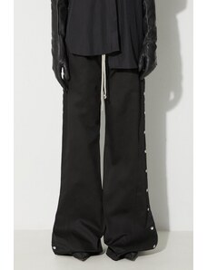 Панталон Rick Owens в черно с широка каройка, с висока талия