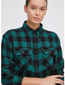 Памучна риза Polo Ralph Lauren дамска в зелено със стандартна кройка с класическа яка 211916023