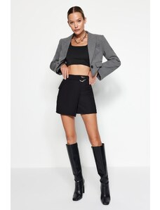 Trendyol Black Accessorized Woven Shorts Skirt