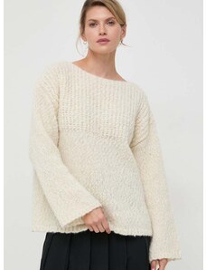 Вълнен пуловер Lovechild дамски в бежово от топла материя