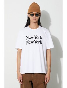 Памучна тениска Corridor New York New York T-Shirt в бяло с принт TS0007-WHT
