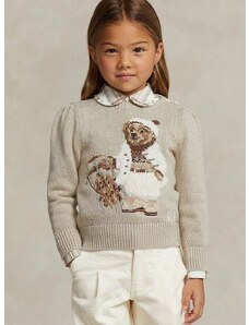 Детски памучен пуловер Polo Ralph Lauren в бежово