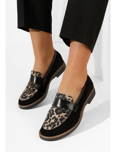 Zapatos Дамски мокасини естествена кожа Aleda леопарди