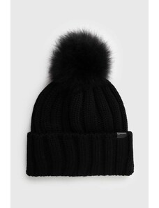 Вълнена шапка Woolrich в черно от вълна