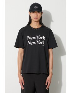 Памучна тениска Corridor New York New York в черно с принт TS0008-BLK
