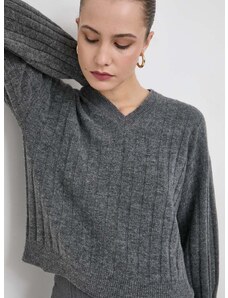 Пуловер с вълна Beatrice B дамски в сиво от лека материя