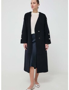 Вълнено палто Beatrice B в тъмносиньо преходен модел с уголемена кройка