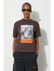Памучна тениска Heron Preston Heron Bw Ss Tee в кафяво HWAA032F23JER0026010