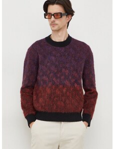 Пуловер с вълна BOSS мъжки в бордо