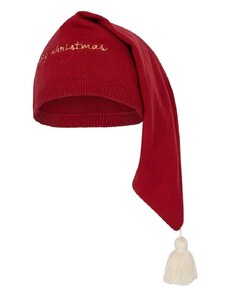 Детска памучна шапка Konges Sløjd в червено с фина плетка от памук