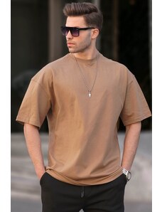 Madmext Men's Cappuccino Oversize Fit Basic T-Shirt 6066
