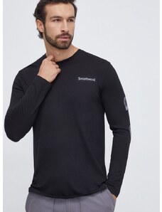 Спортна блуза с дълги ръкави Smartwool Outdoor Patch Graphic в черно с принт