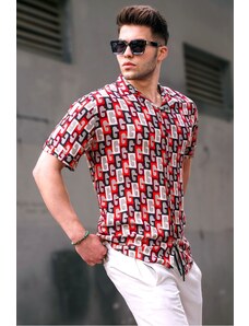 Madmext Red Patterned Shirt 5535