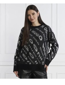 HUGO Пуловер Sidimmer | Loose fit | с добавка вълна