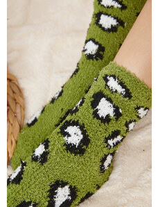 Comfort Дамски чорапи дамски полар животински печат - Зелено