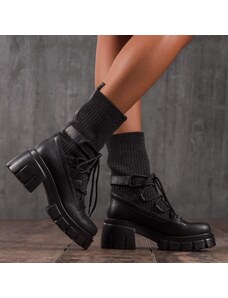 ExclusiveJeans Боти с ефект чорап The Product, Черен Цвят