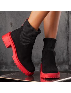 ExclusiveJeans Боти с чорап Guarda, Червен Цвят