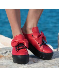 ExclusiveJeans Кожени обувки с мобилна панделка Clover, Червен Цвят