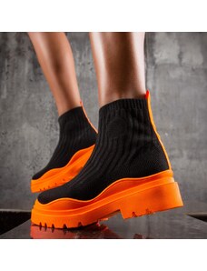 ExclusiveJeans Боти с чорап Aura, Оранжев Цвят