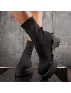 ExclusiveJeans Боти с чорап Agave, Черен Цвят