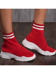 ExclusiveJeans Кецове тип чорап Boulevard, Червен Цвят