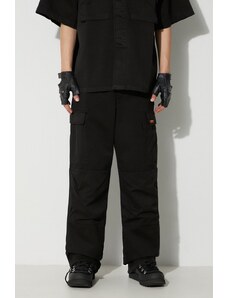 Памучен панталон Heron Preston Vintage Wash Cargo Pants в черно със стандартна кройка HMCF012F23FAB0031000
