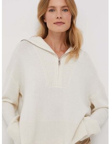 Вълнен пуловер Calvin Klein дамски в бежово с поло K20K206362