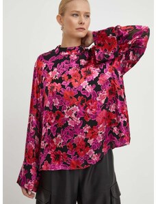 Блуза с коприна Gestuz в розово с десен 10908776