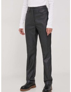 Панталон Calvin Klein Jeans в черно с широка каройка, висока талия J20J222552